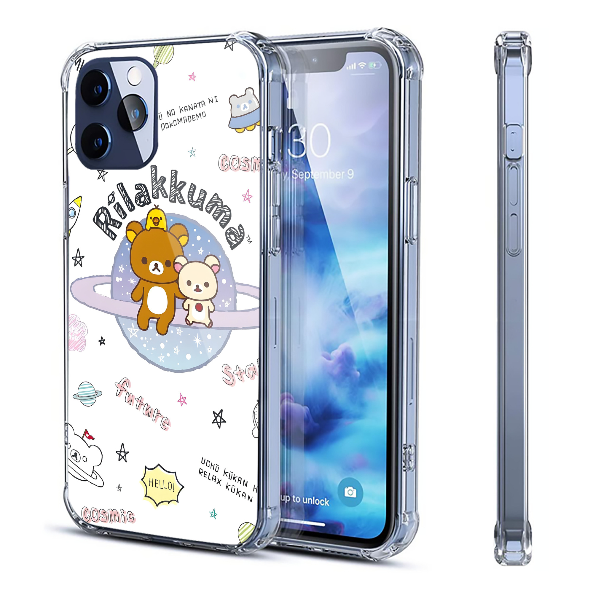 （画像用） リラックマ リラックマ キイロイトリ Rilakkuma Korilakkuma Kiiroitori 【iPhone 12シリーズ対応】透明スマホケース（クリアソフトケース）